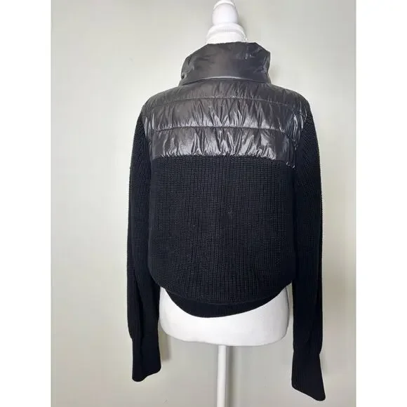 Varley Mixed Media Long Sleeve Sweater Quarter Zip Pullover Sz M - Picture 3 of 3